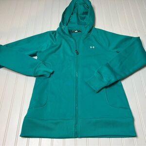 Under Armour Hoodie Jacket Womens Full Zip Sweatshirt Medium Teal. 477